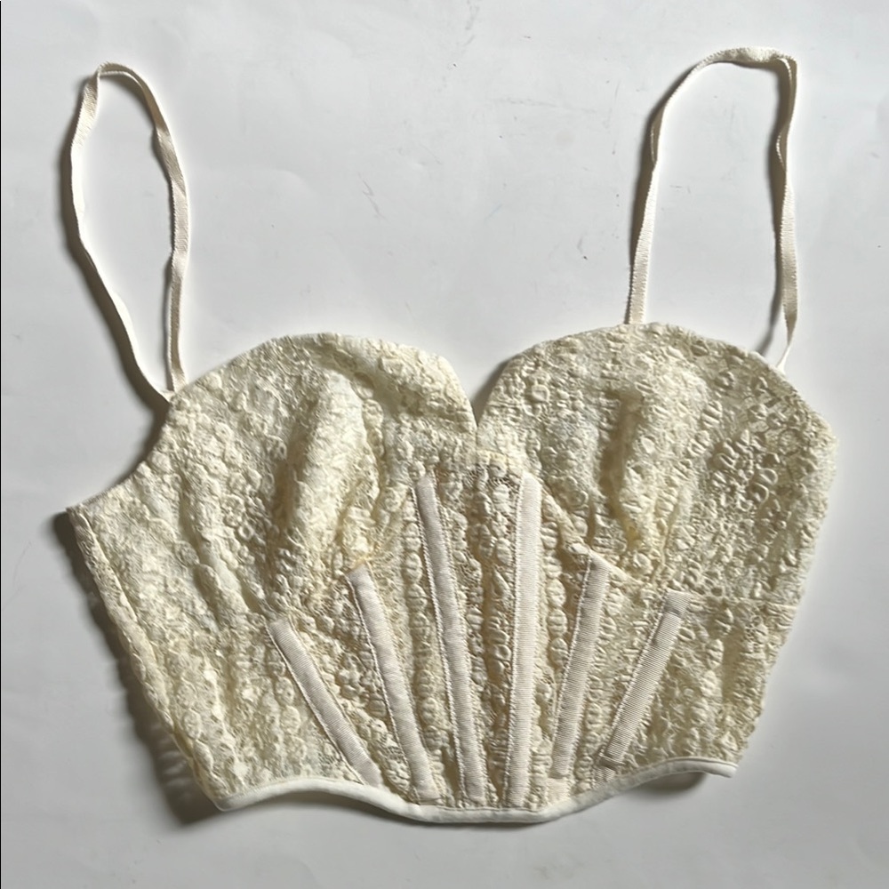 L’Academie Maxime Ivory Corset Top Sz XS - Picture 2 of 10